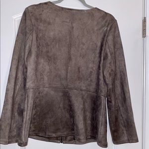 Suede peplum jacket